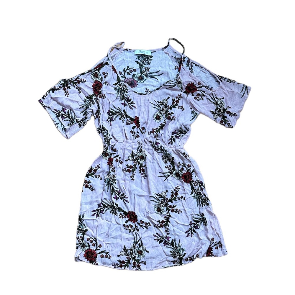 Glam Floral Open Shoulder Dress